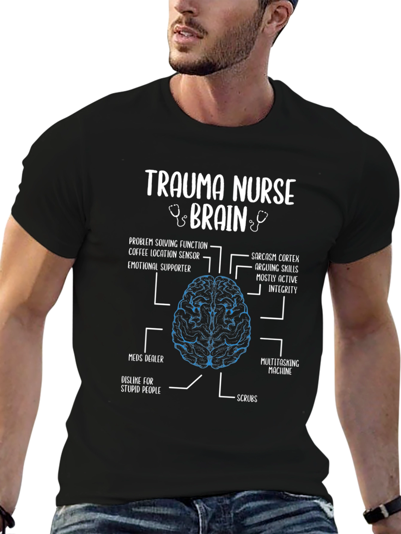 Trauma Nurse Brain Anatomy T-Shirt