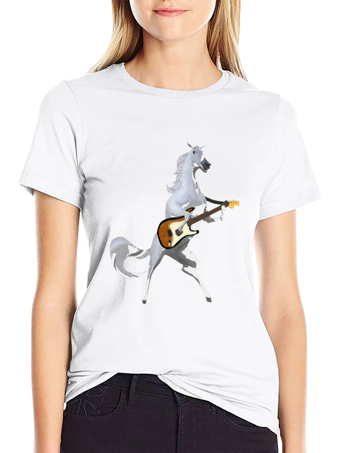 Horse Playing Guitar Graphic T-Shirt