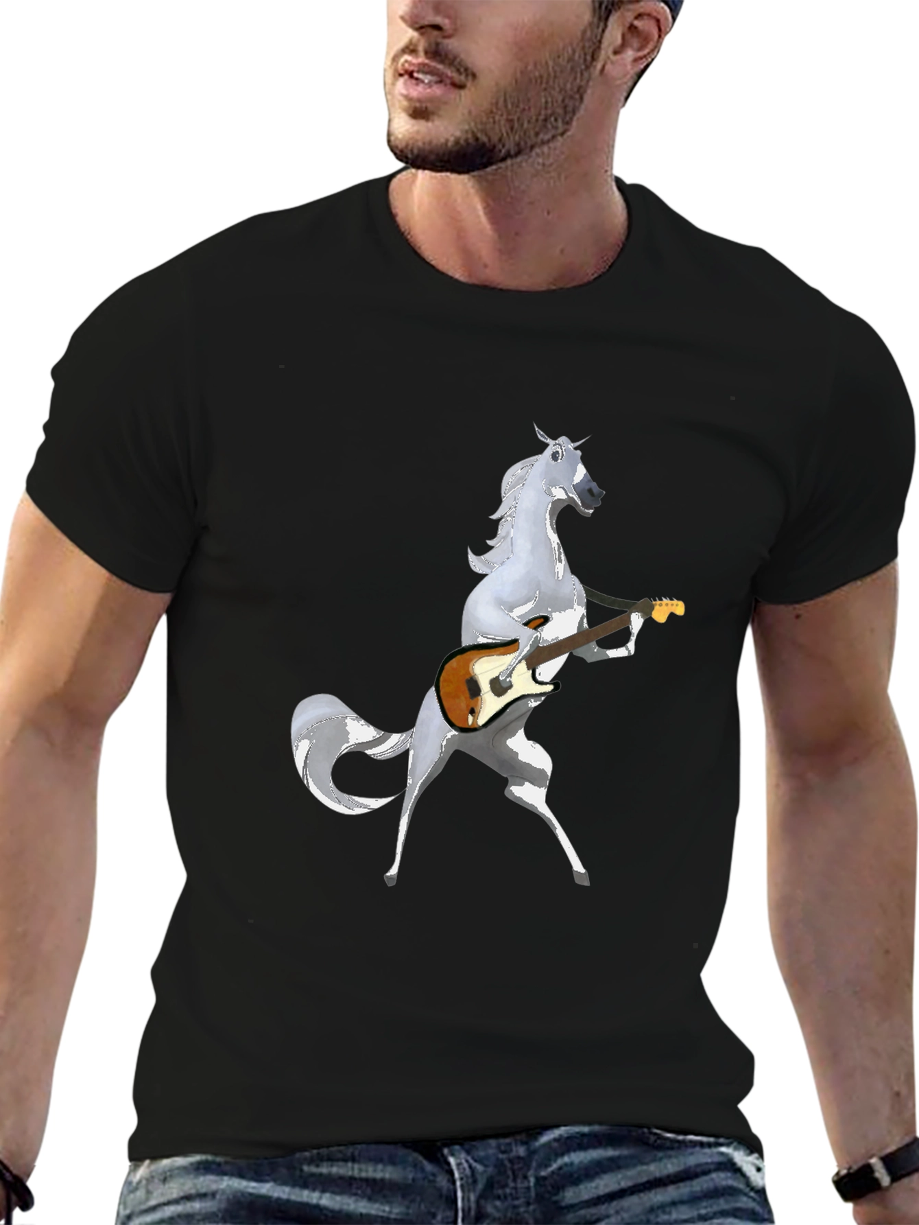 Horse Playing Guitar Graphic T-Shirt
