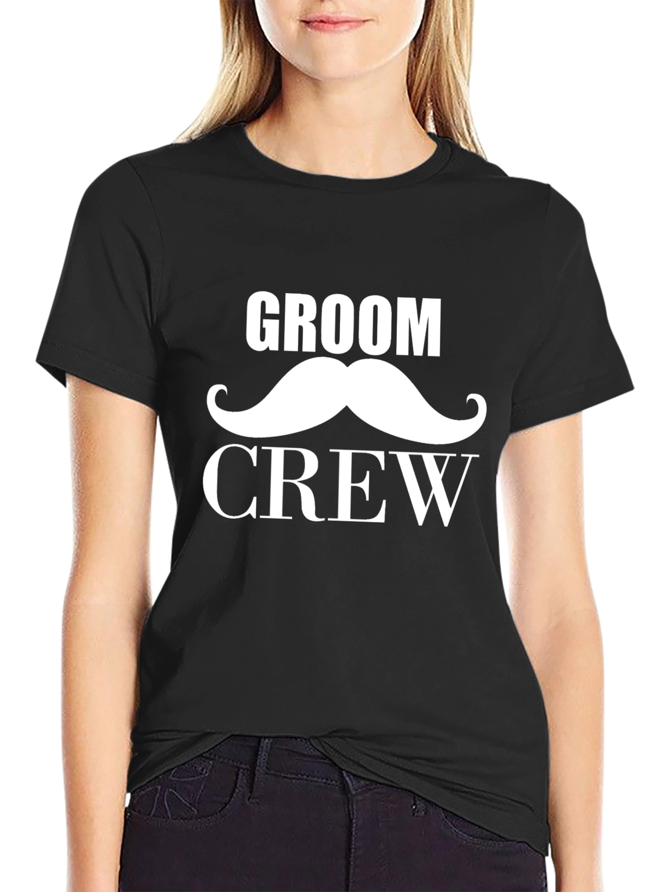 Groom Crew T-Shirt - Mustache Design