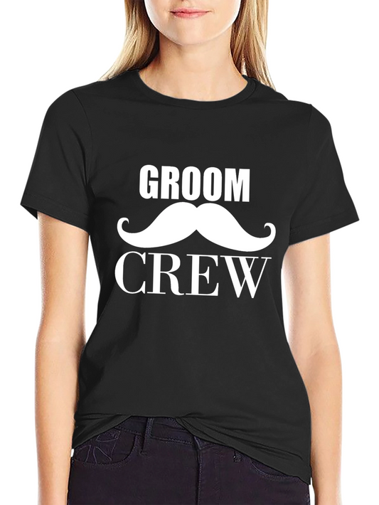 Groom Crew T-Shirt - Mustache Design