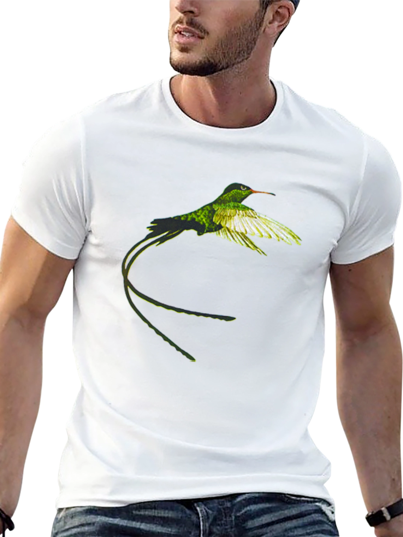 Hummingbird Graphic Tee - Nature Inspired Black T-Shirt