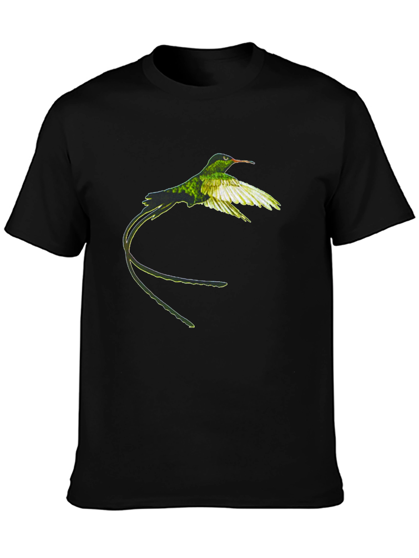 Hummingbird Graphic Tee - Nature Inspired Black T-Shirt