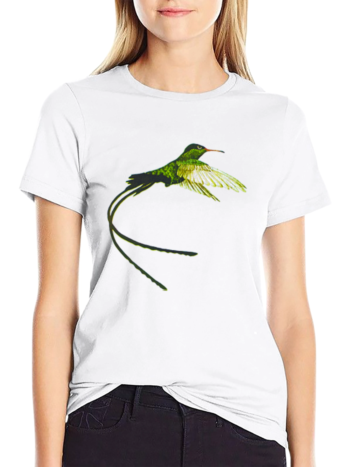 Hummingbird Graphic Tee - Nature Inspired Black T-Shirt