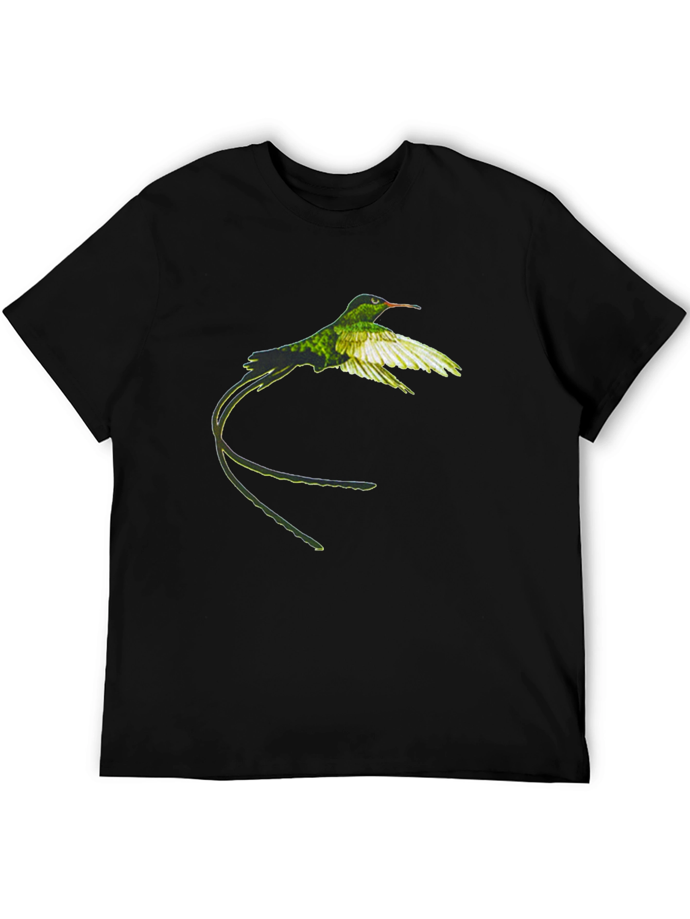 Hummingbird Graphic Tee - Nature Inspired Black T-Shirt