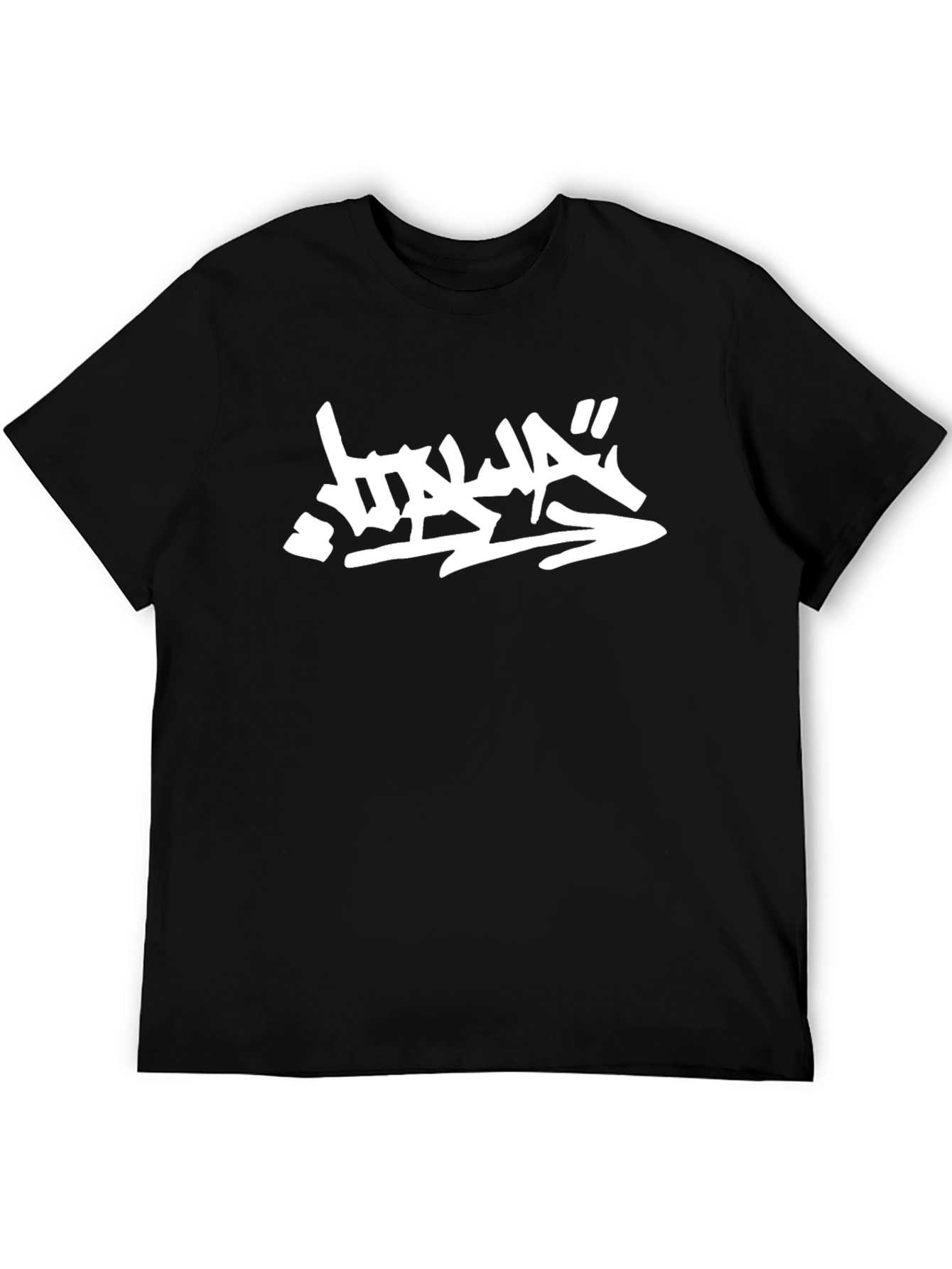 Black Graphic Tee with White Judas Print