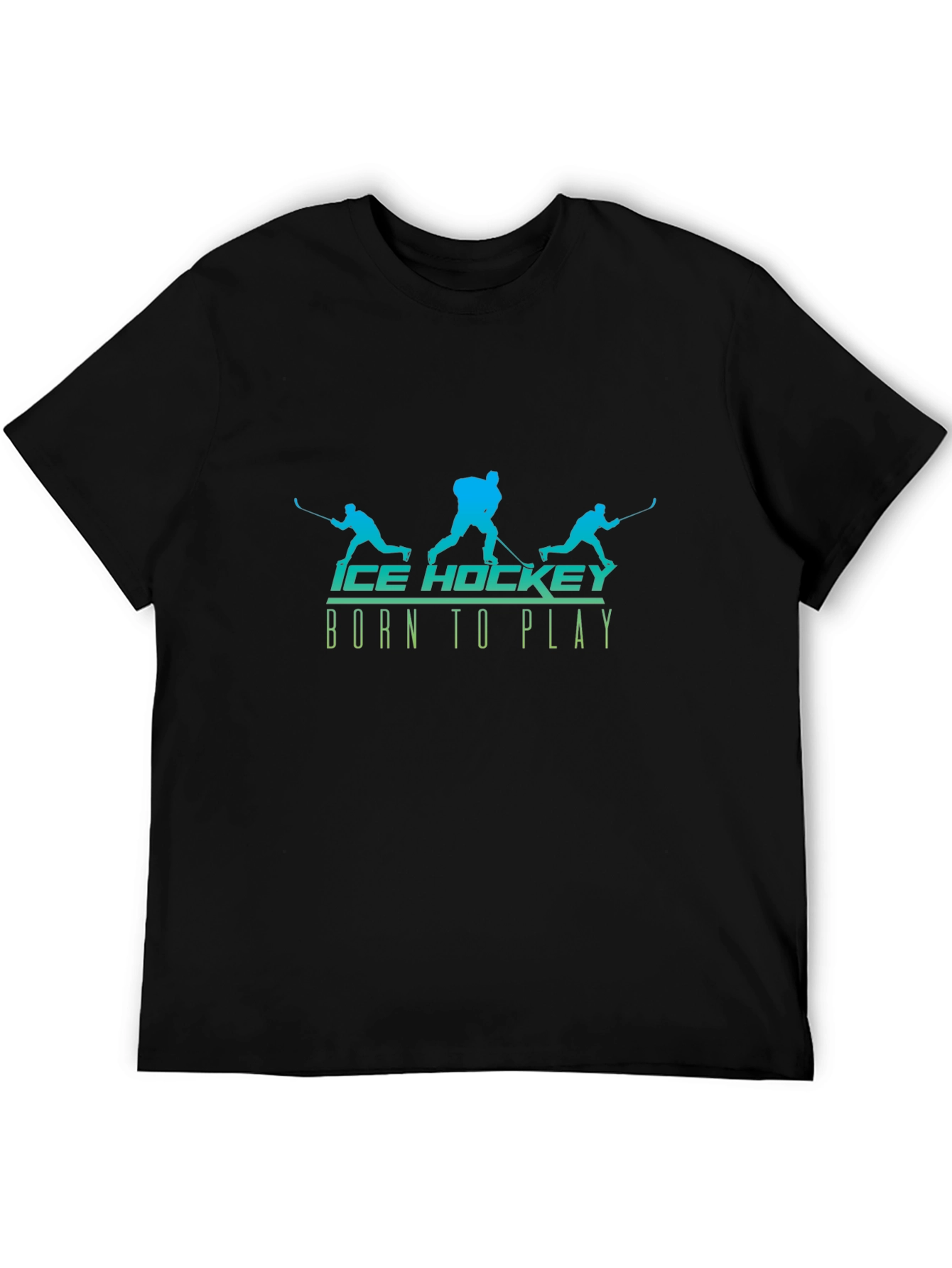 Ice Hockey Born to Play Black T-Shirt