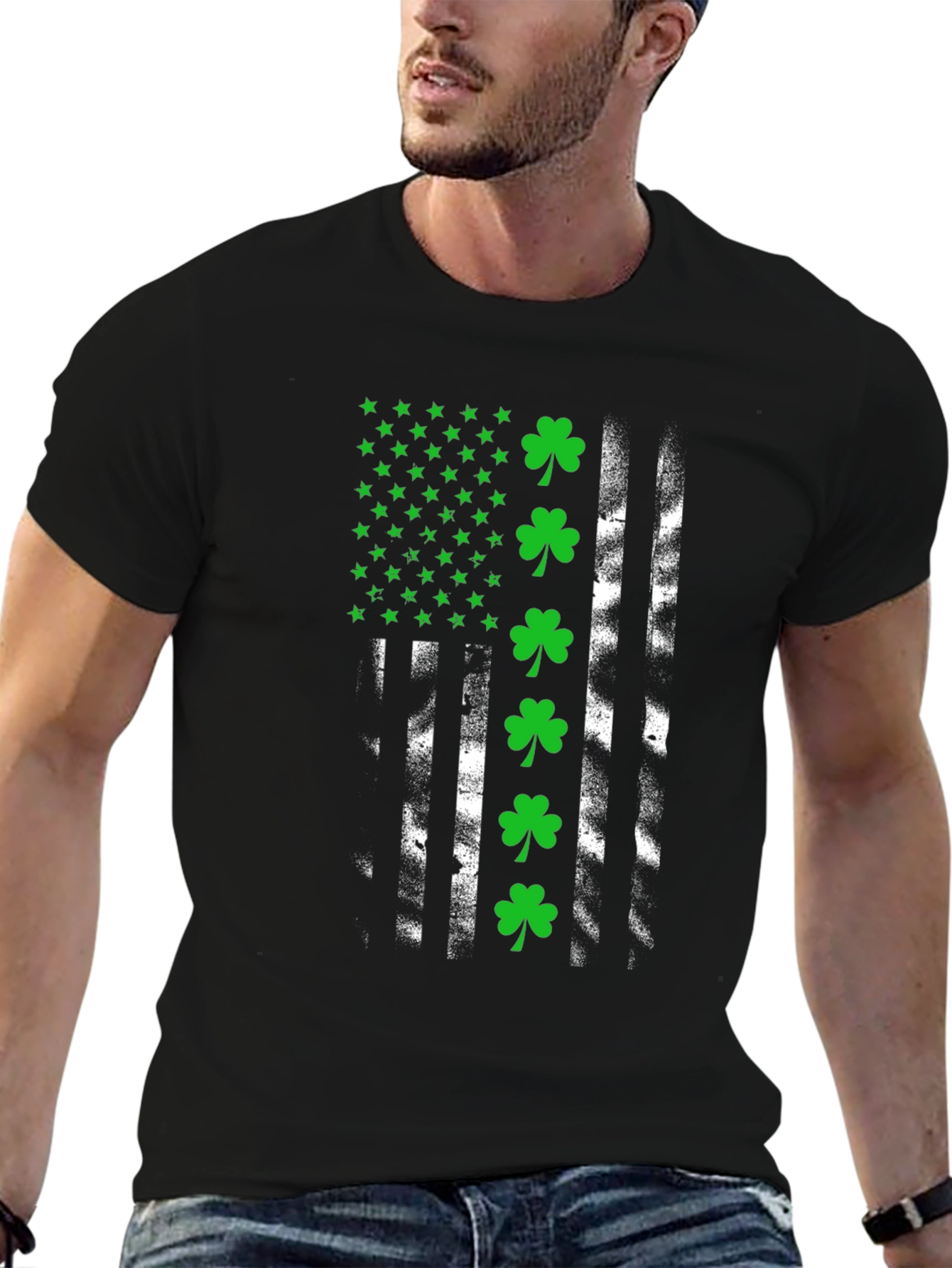 Lucky Shamrock American Flag Tee