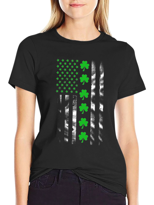 Lucky Shamrock American Flag Tee