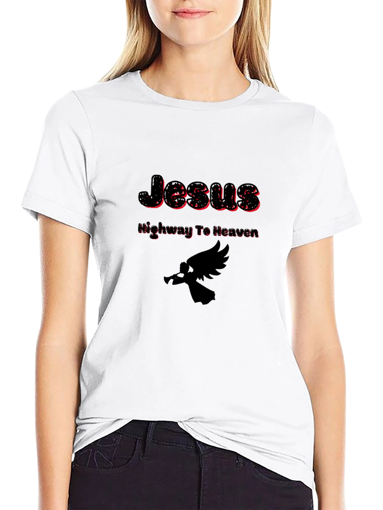Jesus Highway To Heaven Black T-Shirt