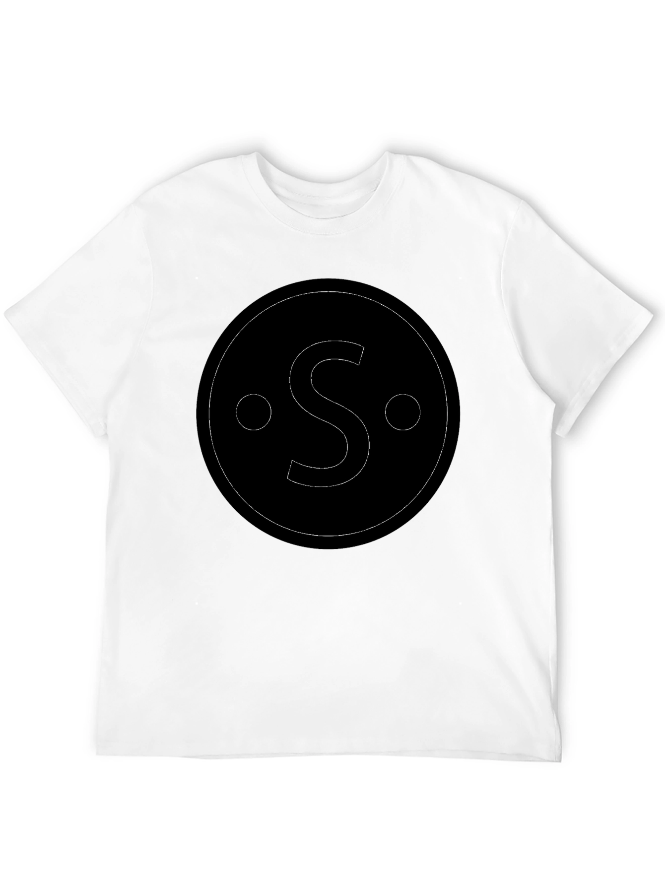 Minimalist S Circle Graphic Black T-Shirt