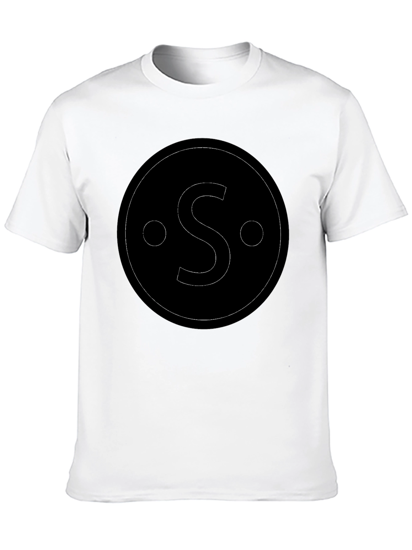 Minimalist S Circle Graphic Black T-Shirt