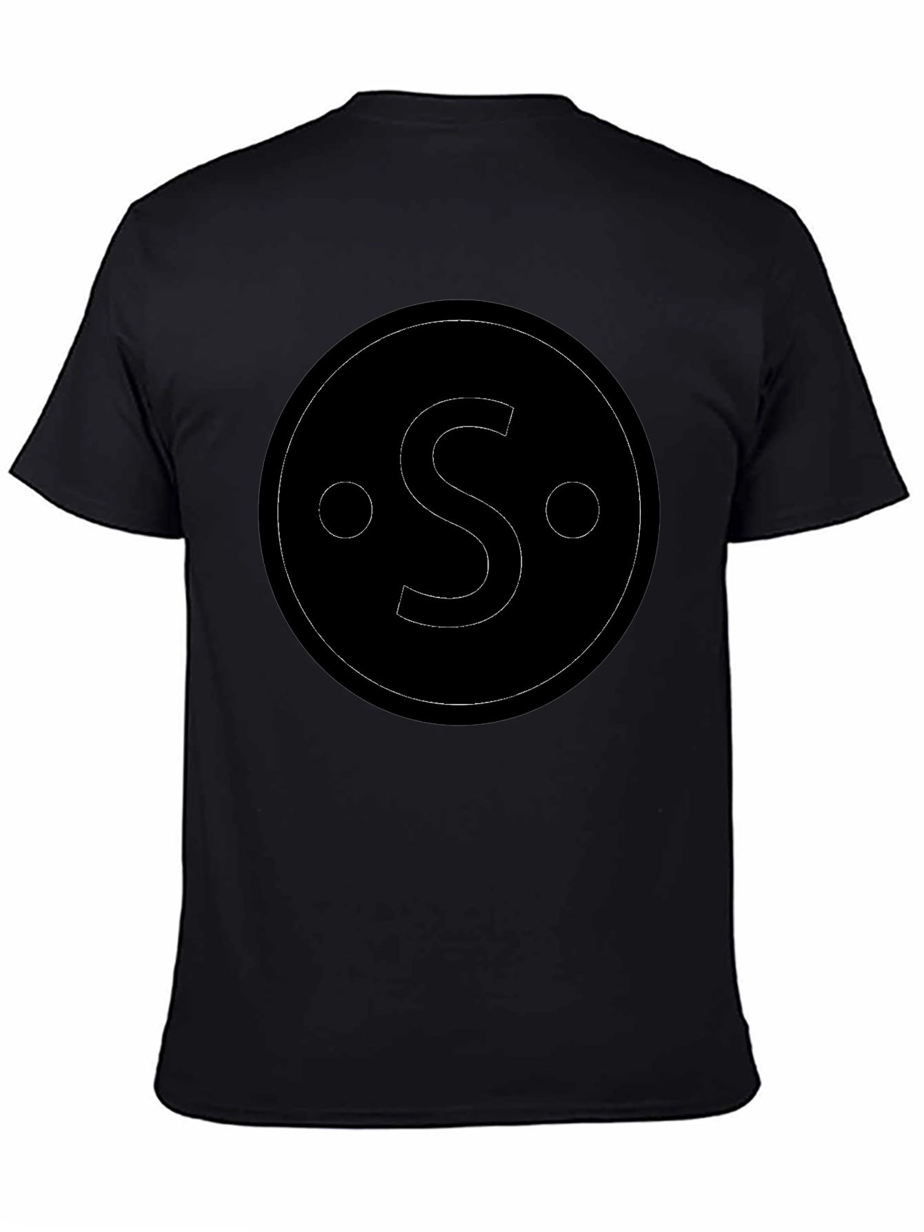 Minimalist S Circle Graphic Black T-Shirt