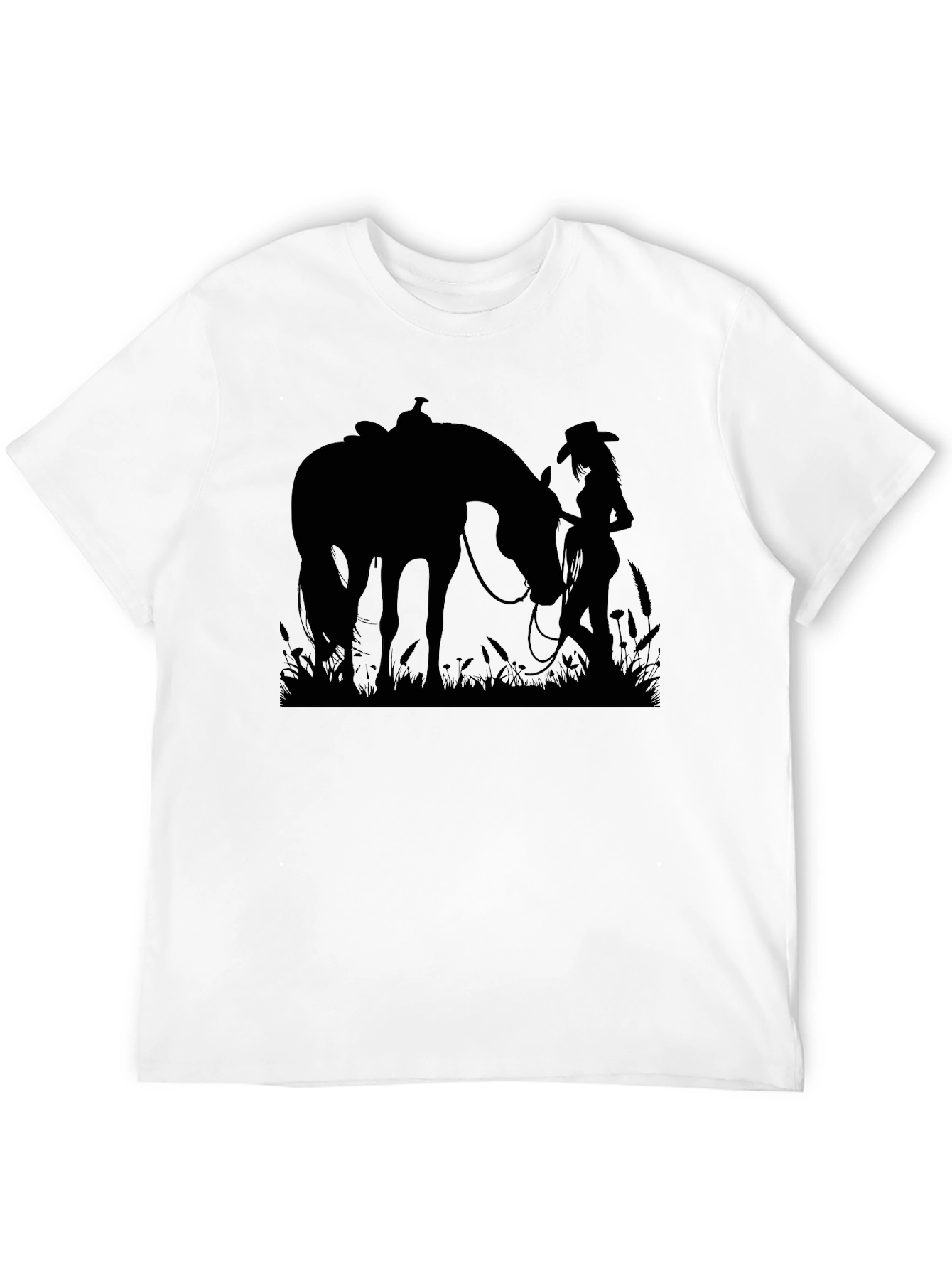 Cowgirl and Horse Silhouette T-Shirt