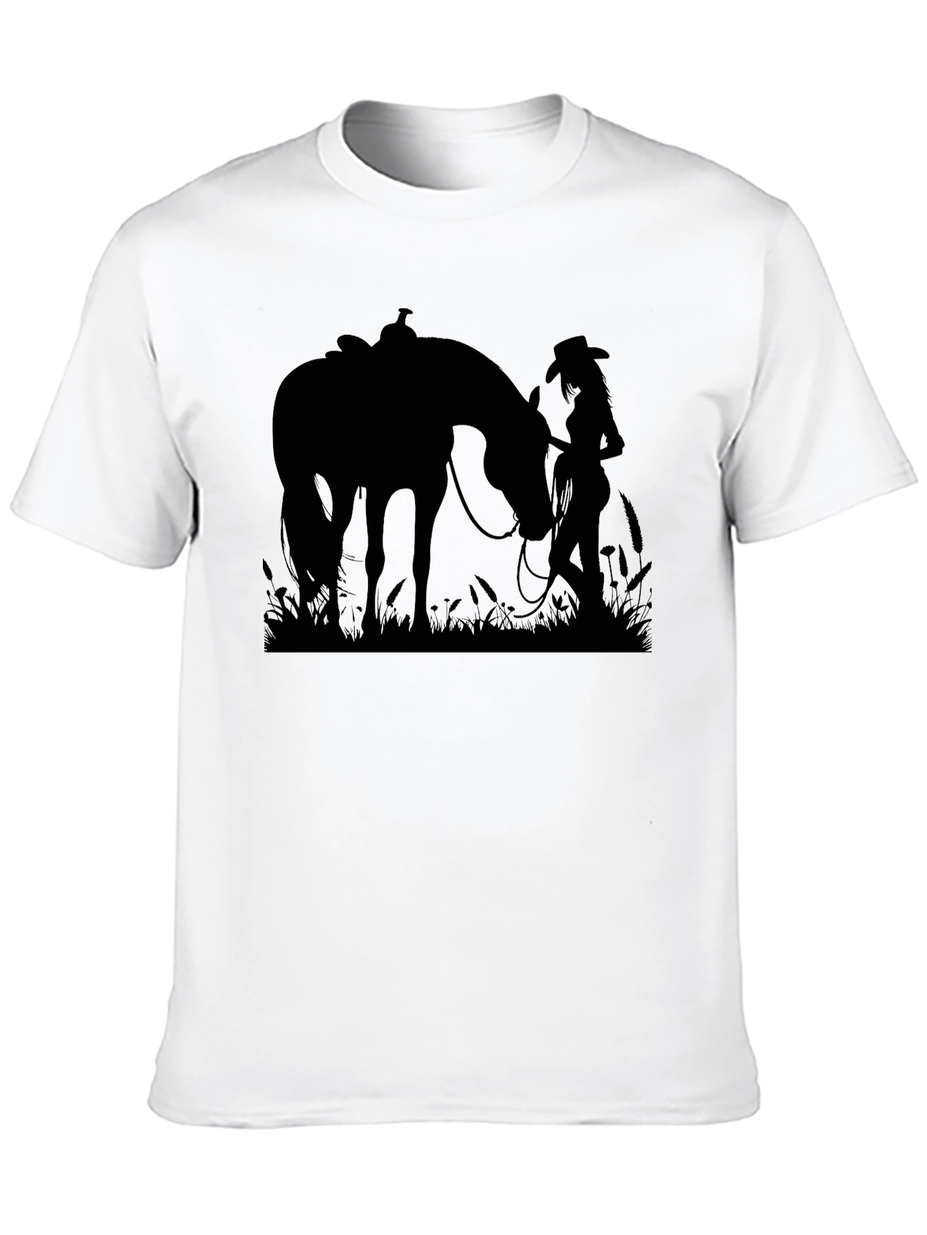 Cowgirl and Horse Silhouette T-Shirt