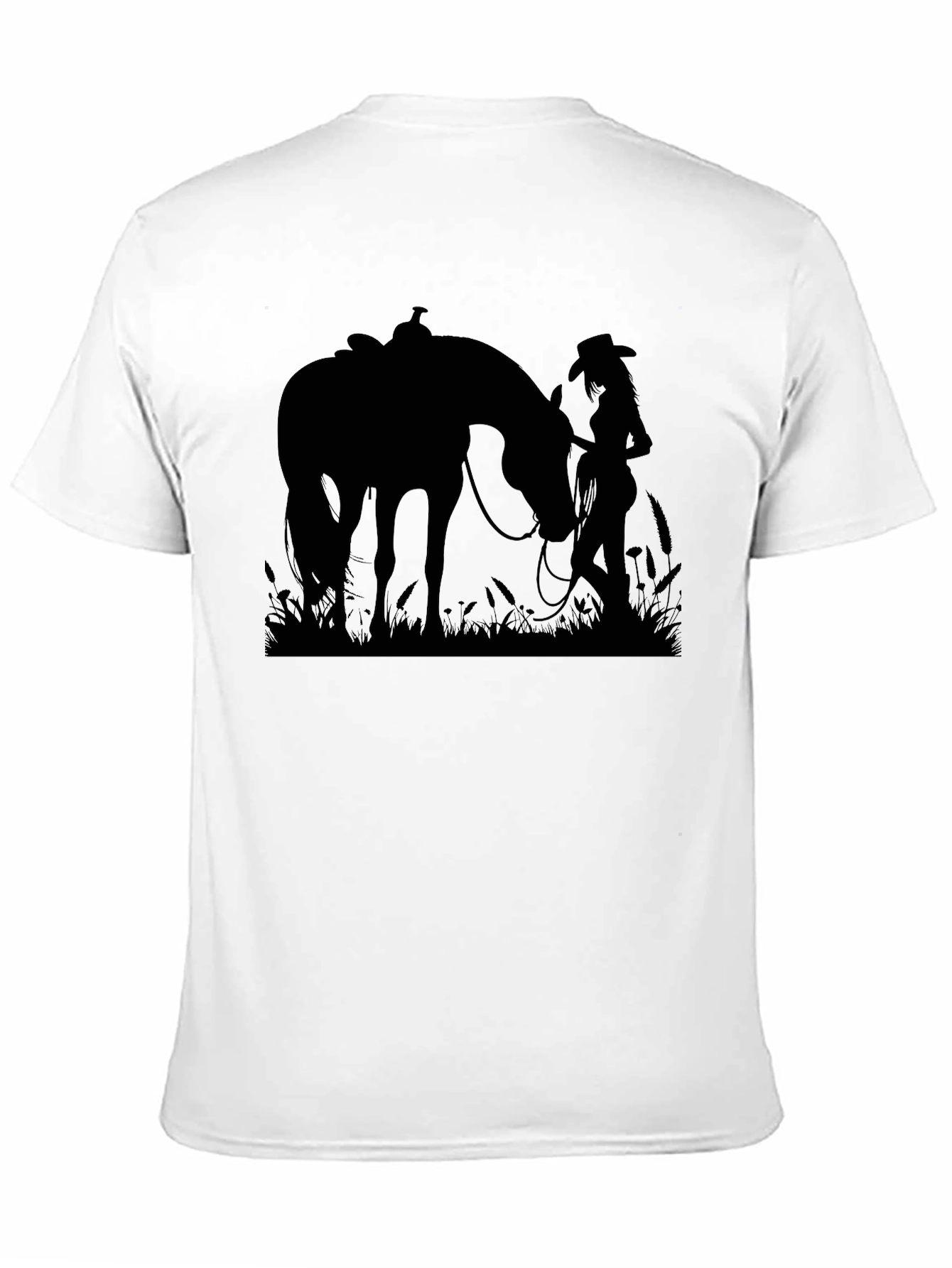 Cowgirl and Horse Silhouette T-Shirt