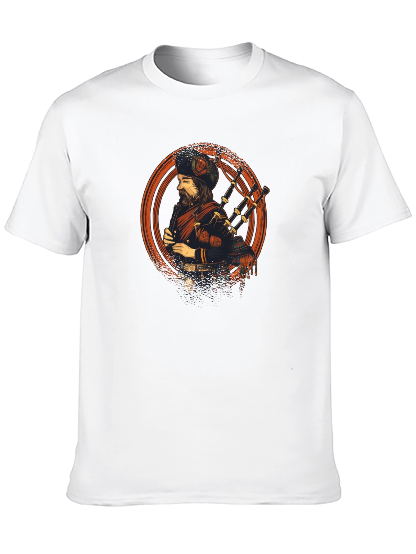Scottish Bagpiper Graphic Tee - Cool Design T-Shirt