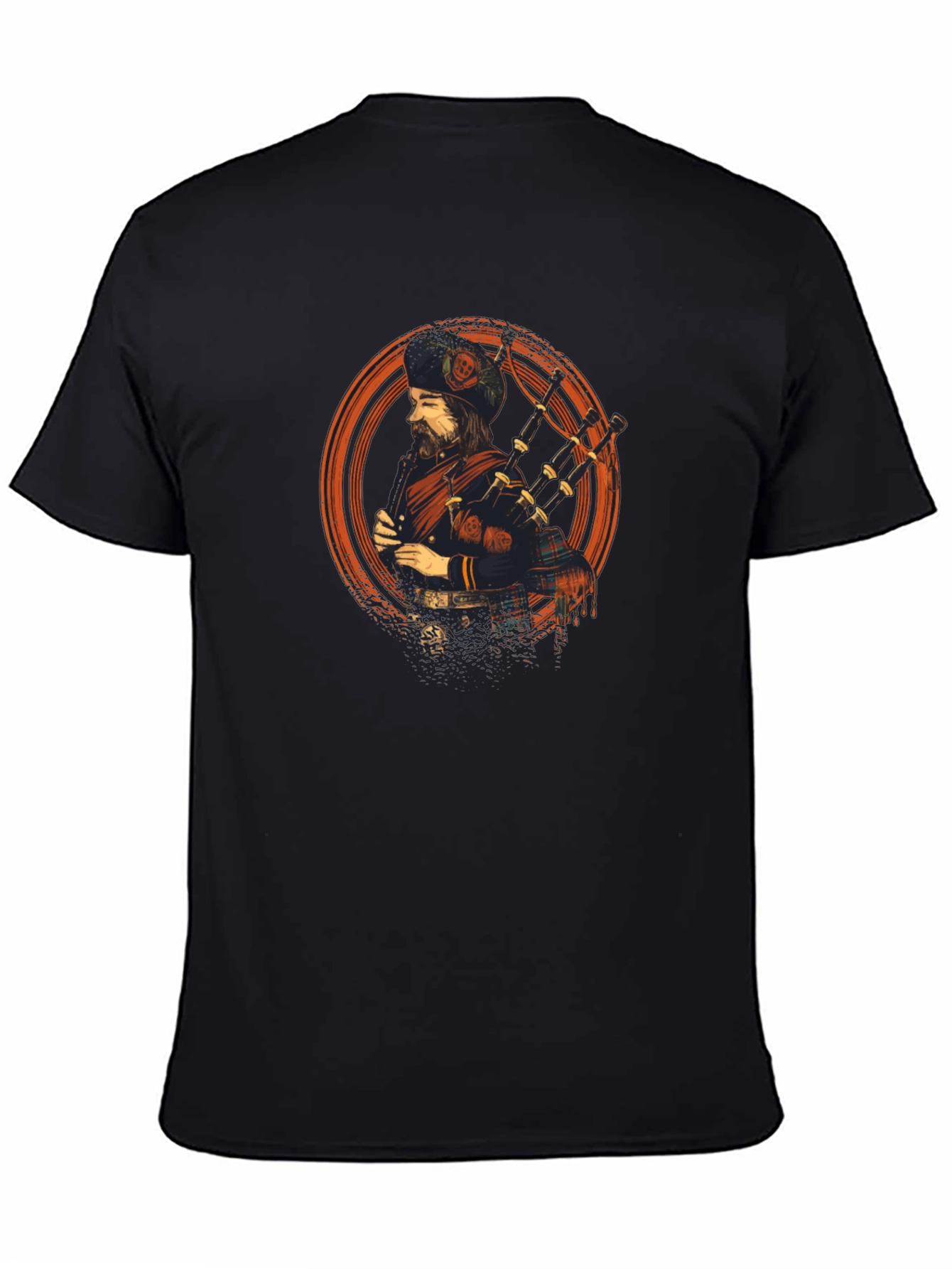 Scottish Bagpiper Graphic Tee - Cool Design T-Shirt