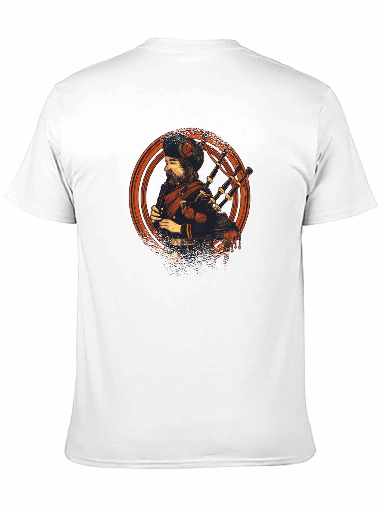 Scottish Bagpiper Graphic Tee - Cool Design T-Shirt
