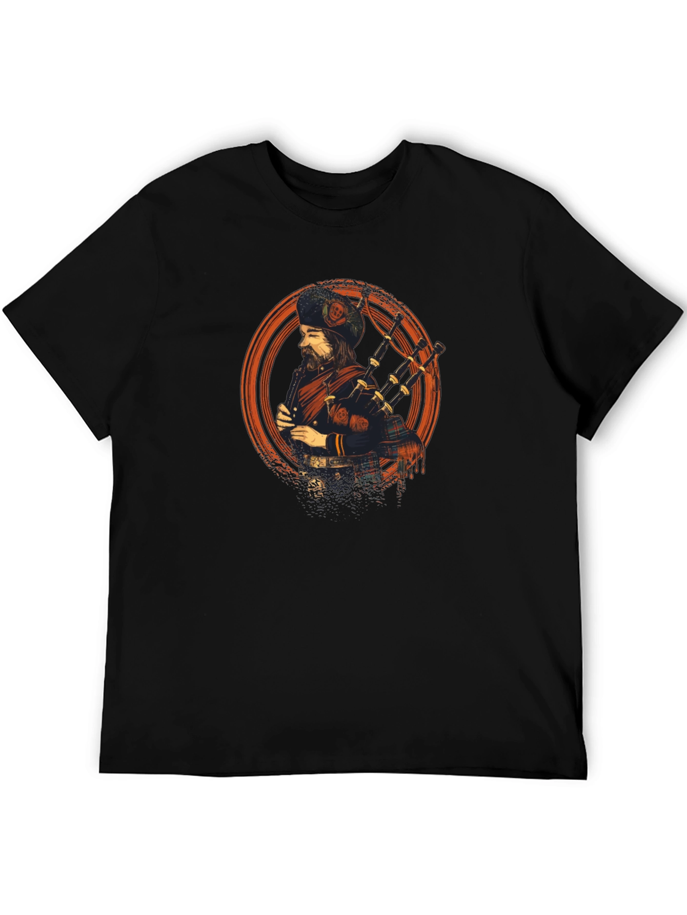 Scottish Bagpiper Graphic Tee - Cool Design T-Shirt