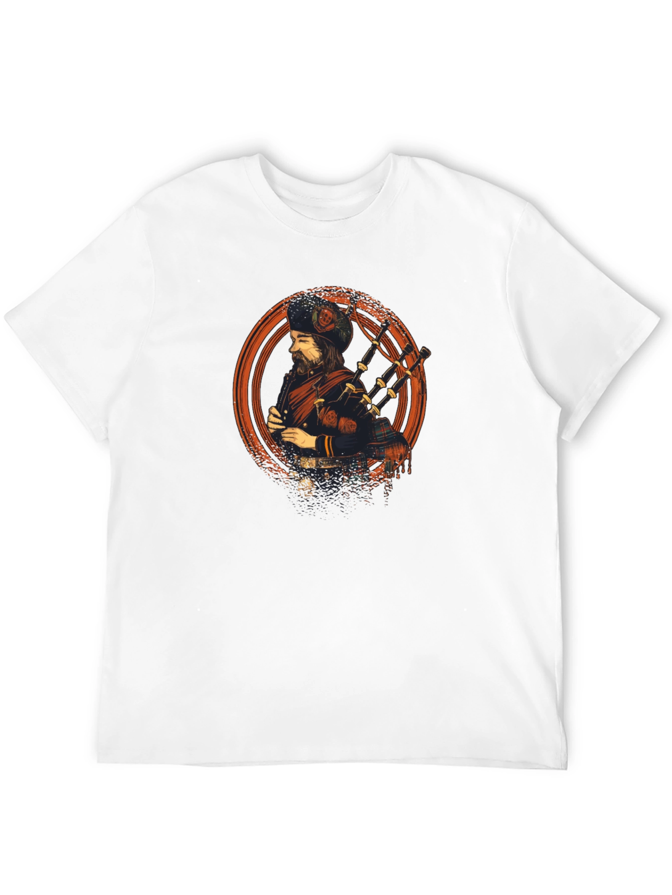 Scottish Bagpiper Graphic Tee - Cool Design T-Shirt