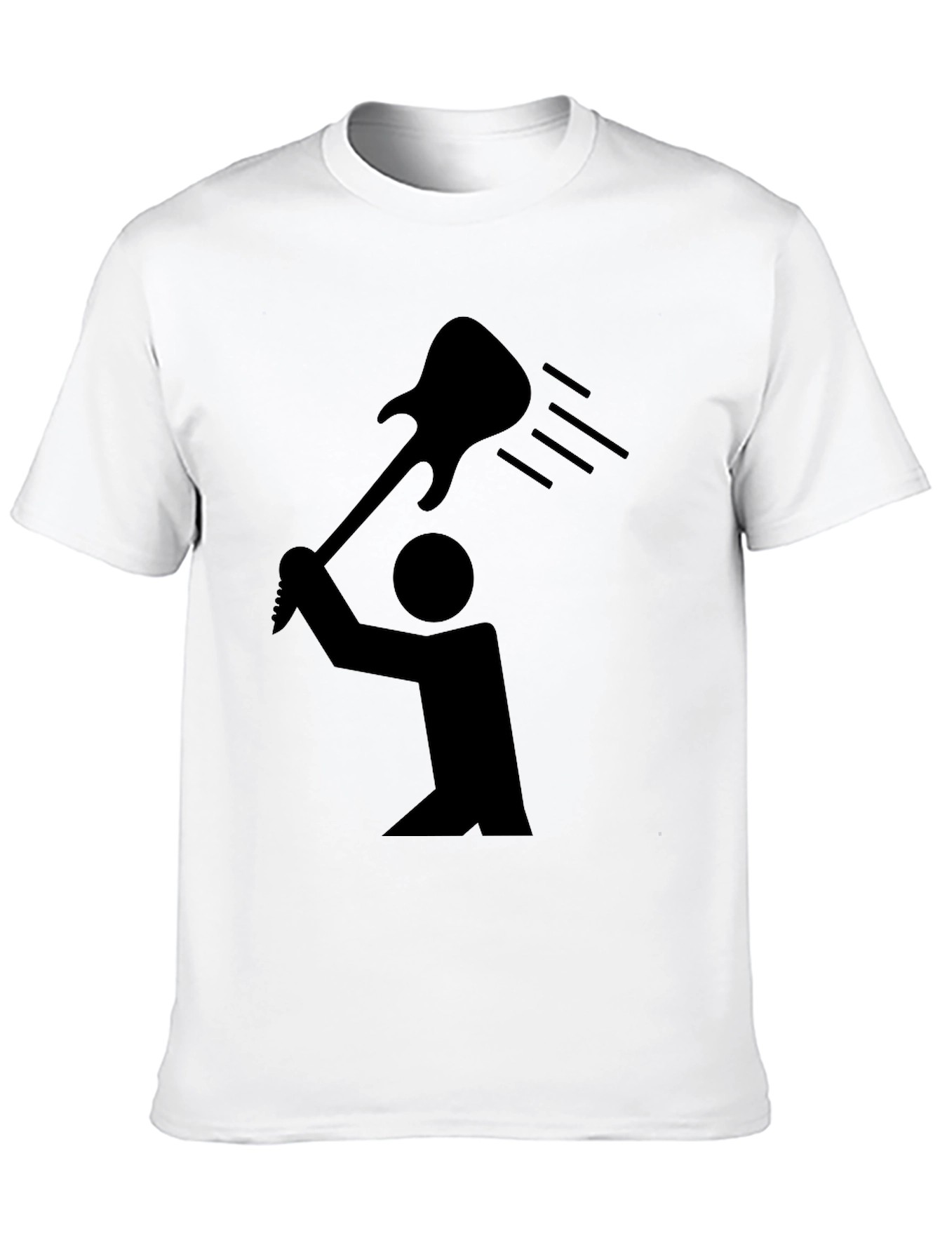 Guitar Smash Graphic Tee - Black Cotton Rocker T-Shirt