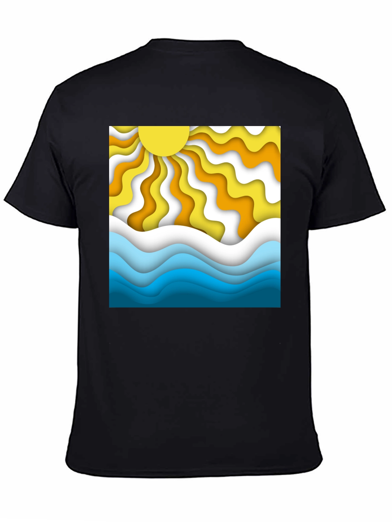 Retro Sun & Waves Graphic T-Shirt