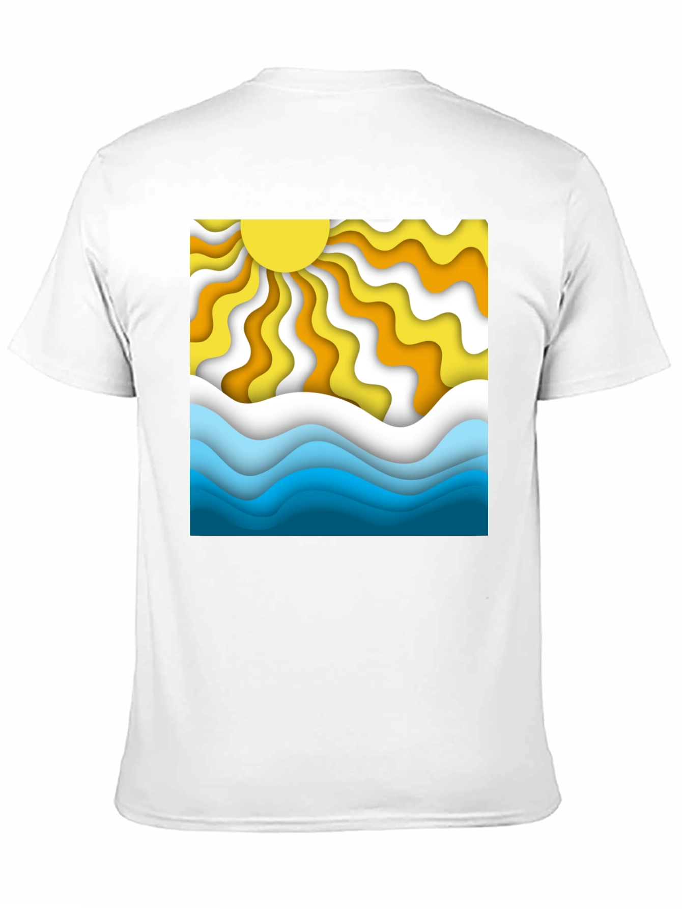 Retro Sun & Waves Graphic T-Shirt