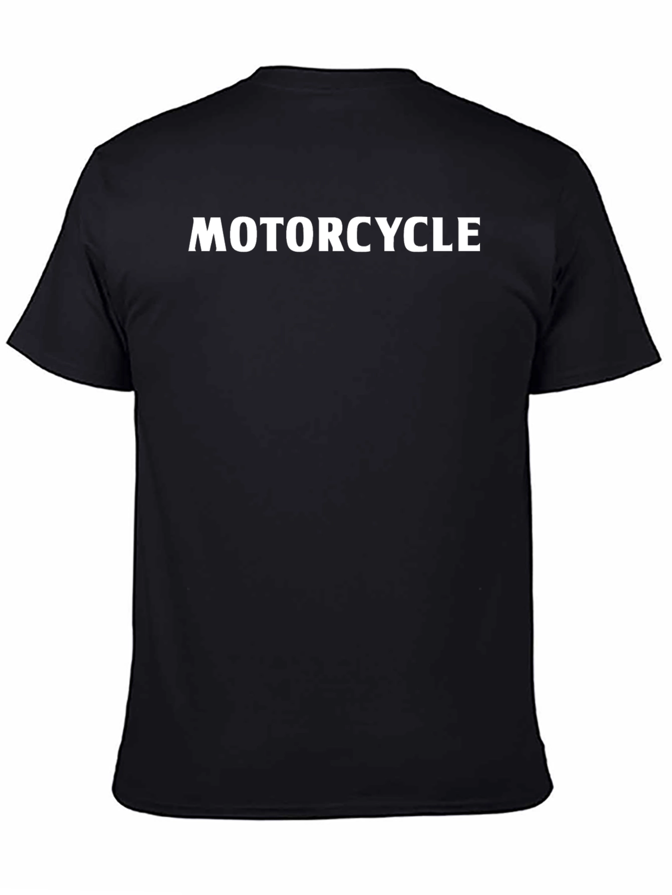 Motorcycle Graphic Tee - Black Casual T-Shirt