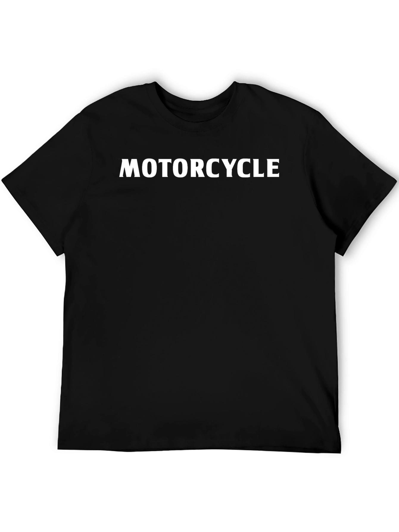 Motorcycle Graphic Tee - Black Casual T-Shirt