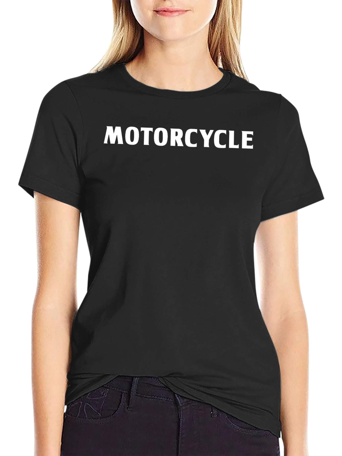 Motorcycle Graphic Tee - Black Casual T-Shirt