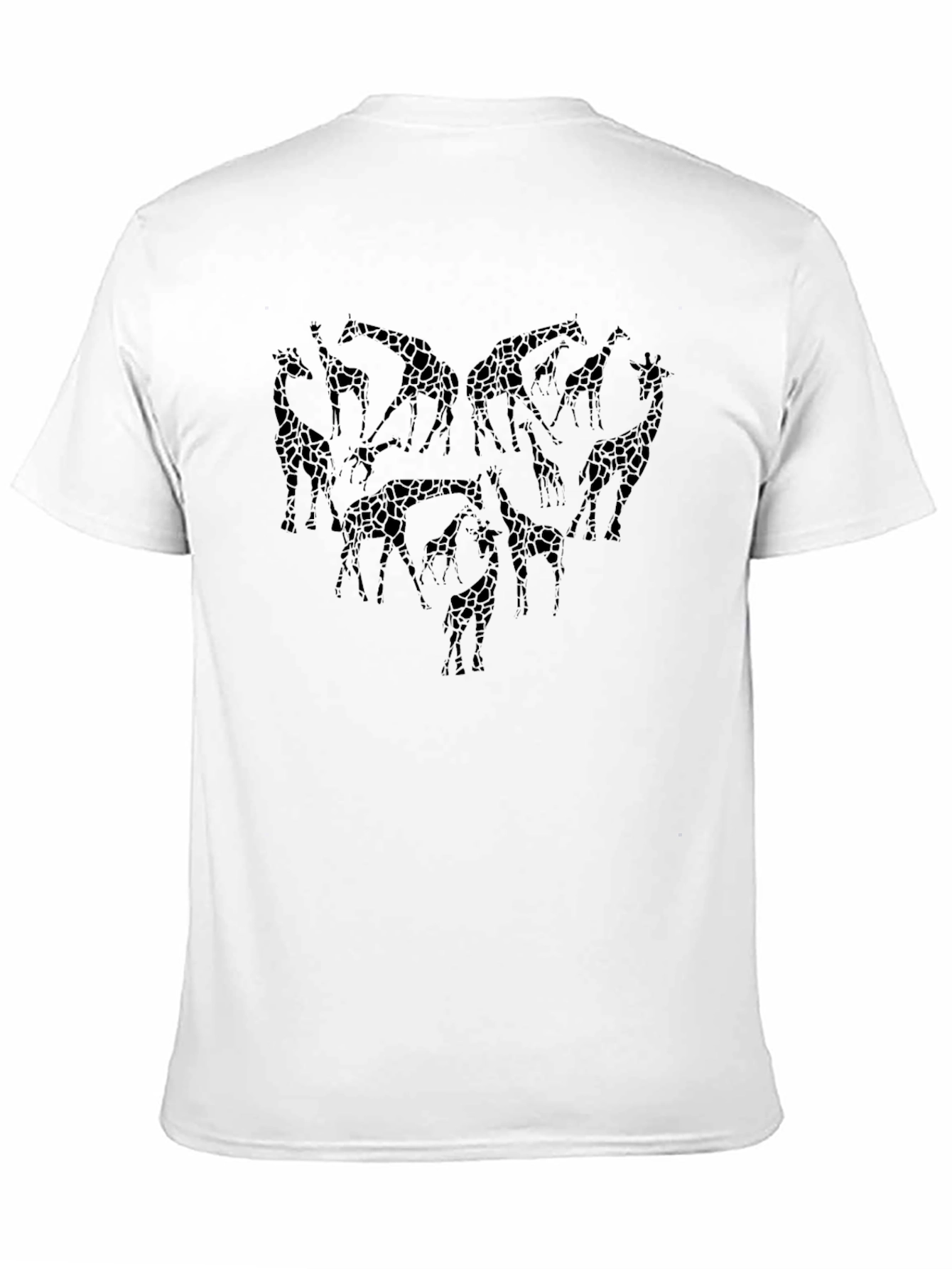 Giraffe Heart Graphic Tee - Stylish Mens Black T-Shirt