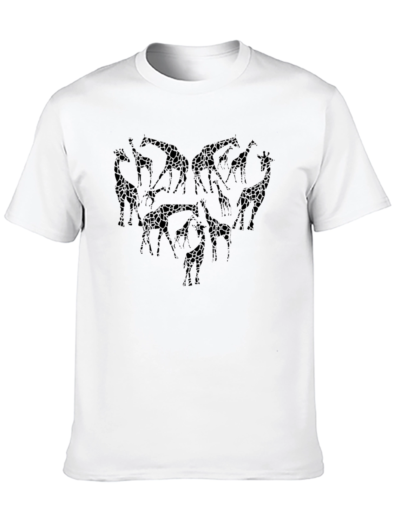 Giraffe Heart Graphic Tee - Stylish Mens Black T-Shirt