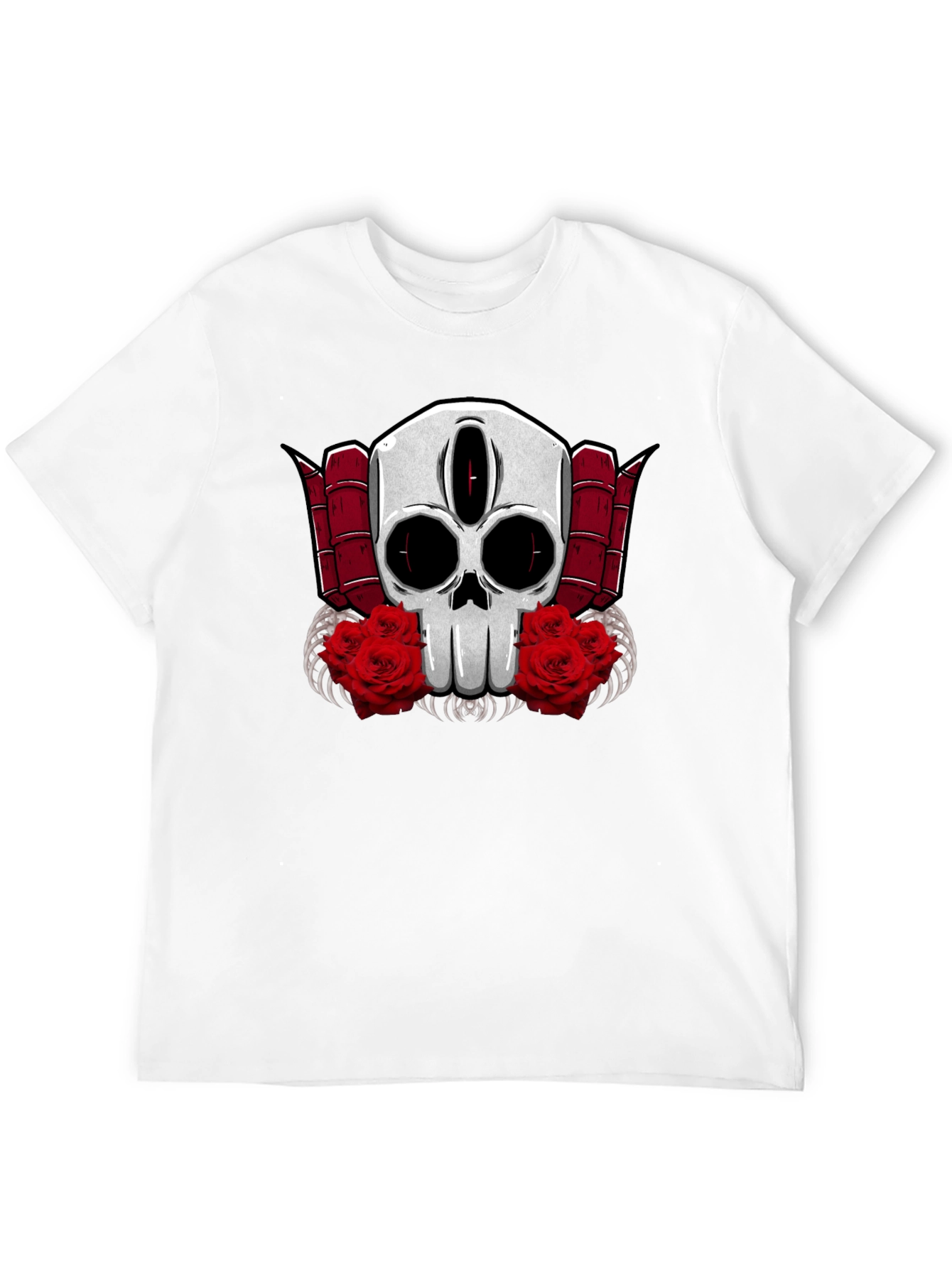 Skull & Roses Graphic Tee - Edgy Style