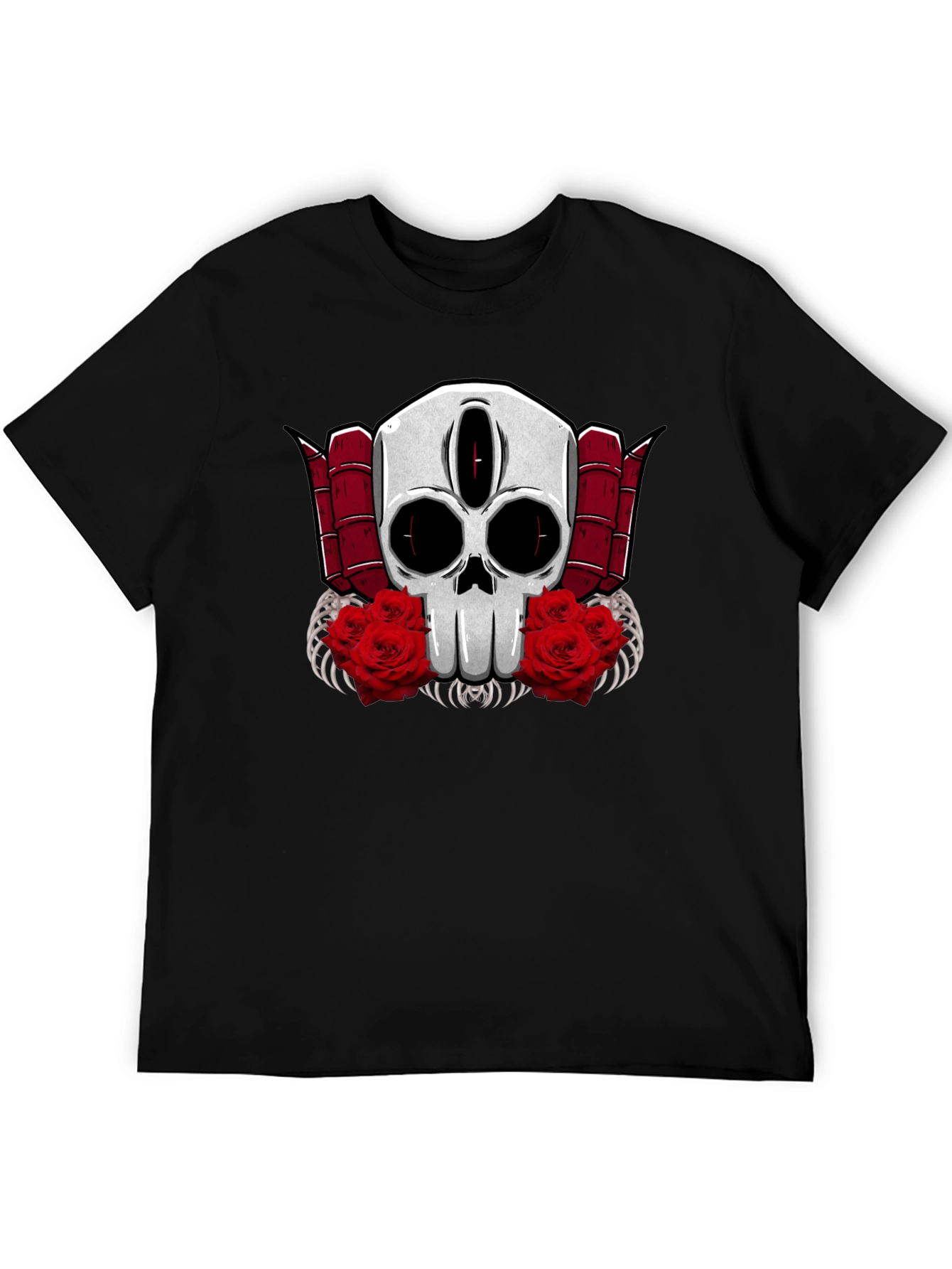 Skull & Roses Graphic Tee - Edgy Style