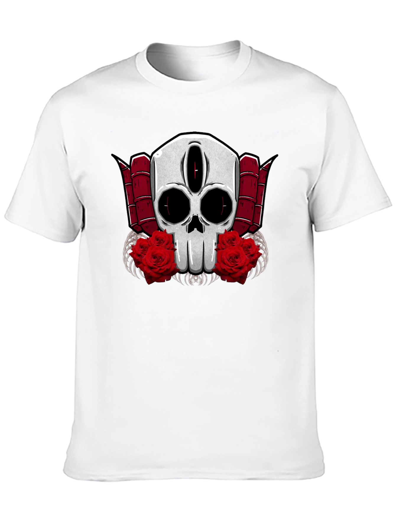 Skull & Roses Graphic Tee - Edgy Style