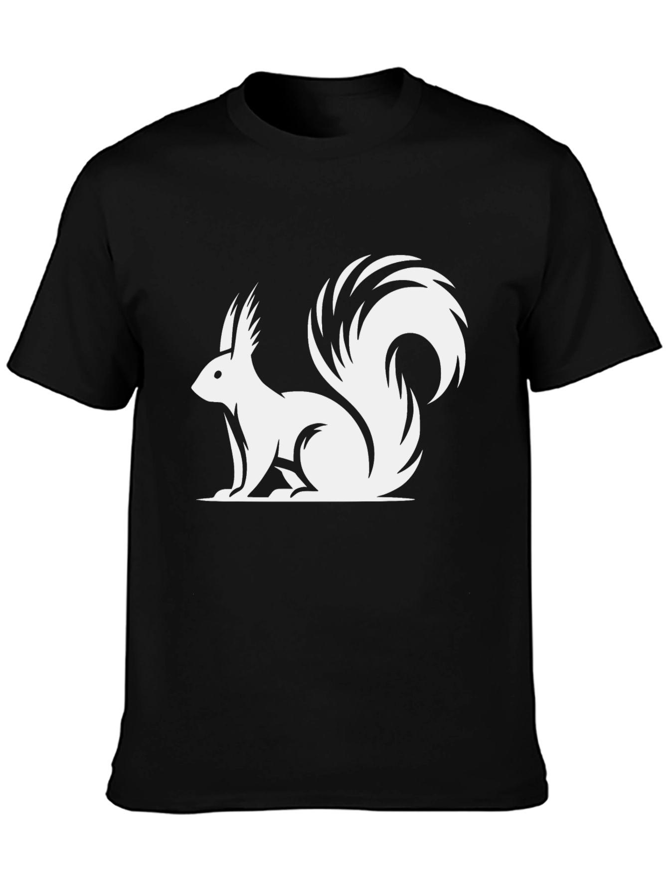 Squirrel Graphic Print Black T-Shirt