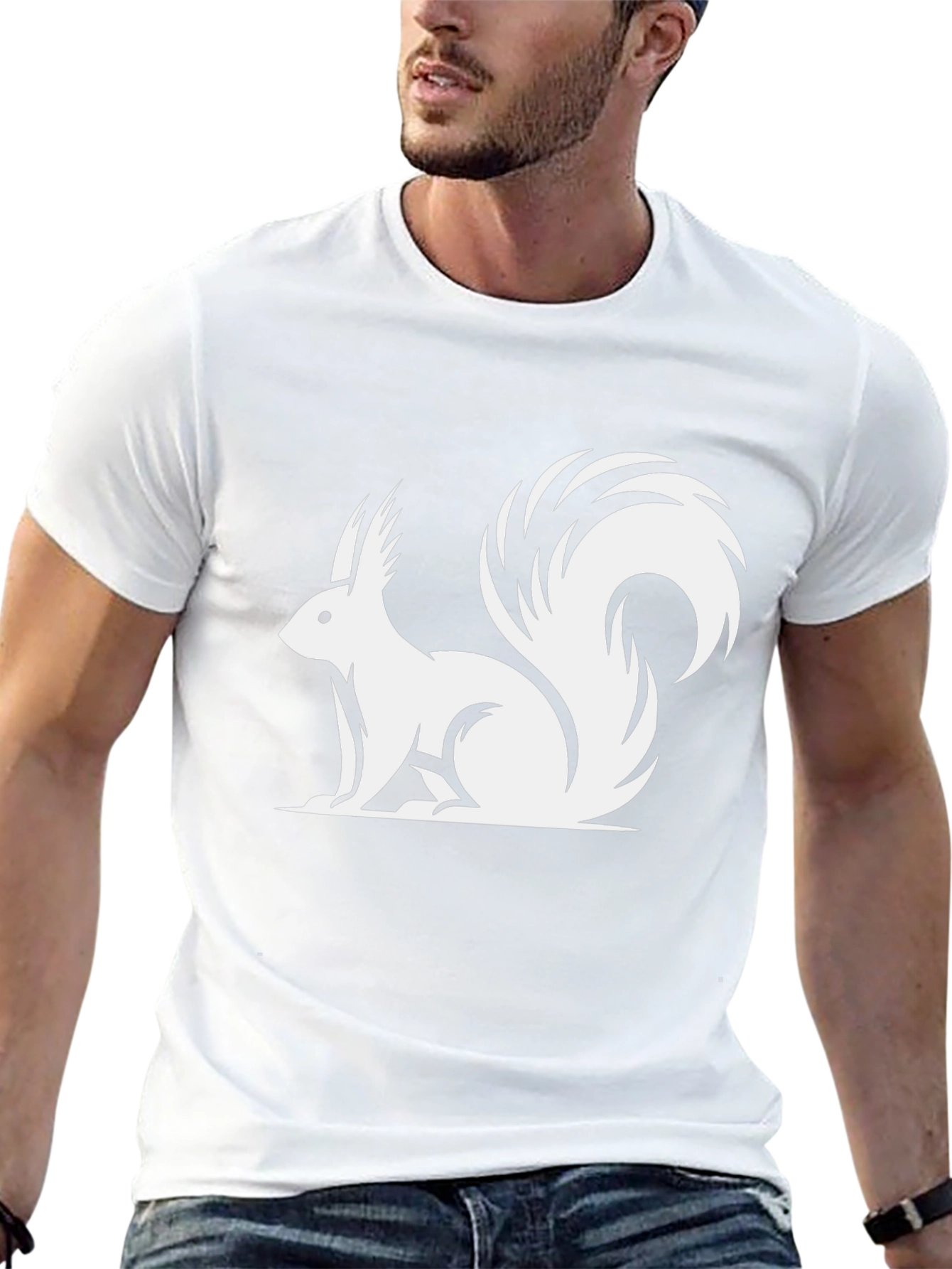 Squirrel Graphic Print Black T-Shirt