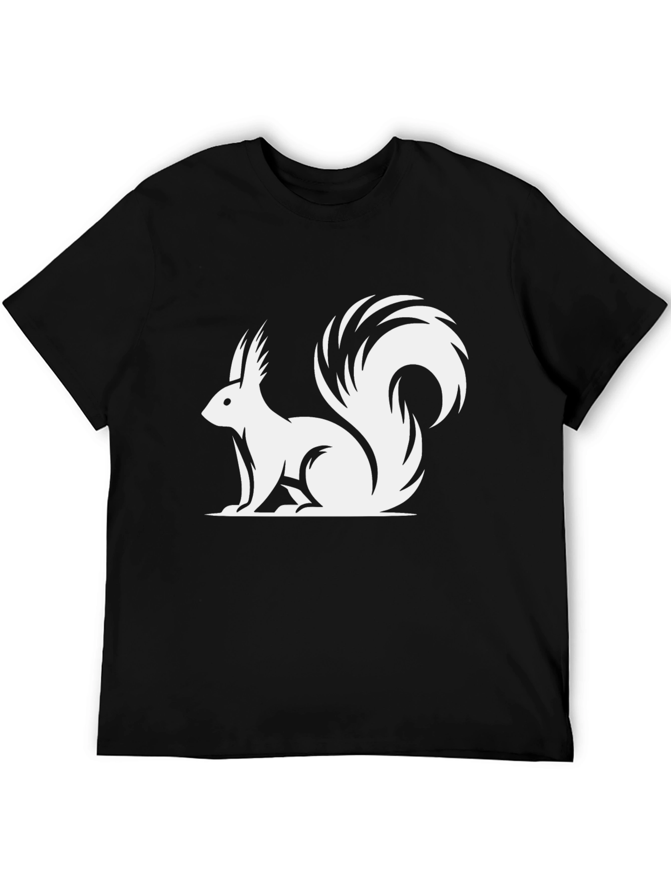 Squirrel Graphic Print Black T-Shirt