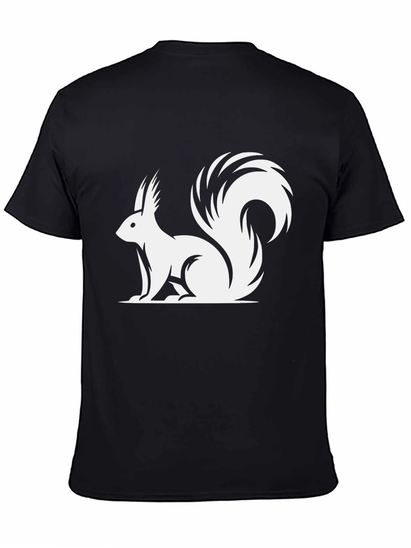 Squirrel Graphic Print Black T-Shirt