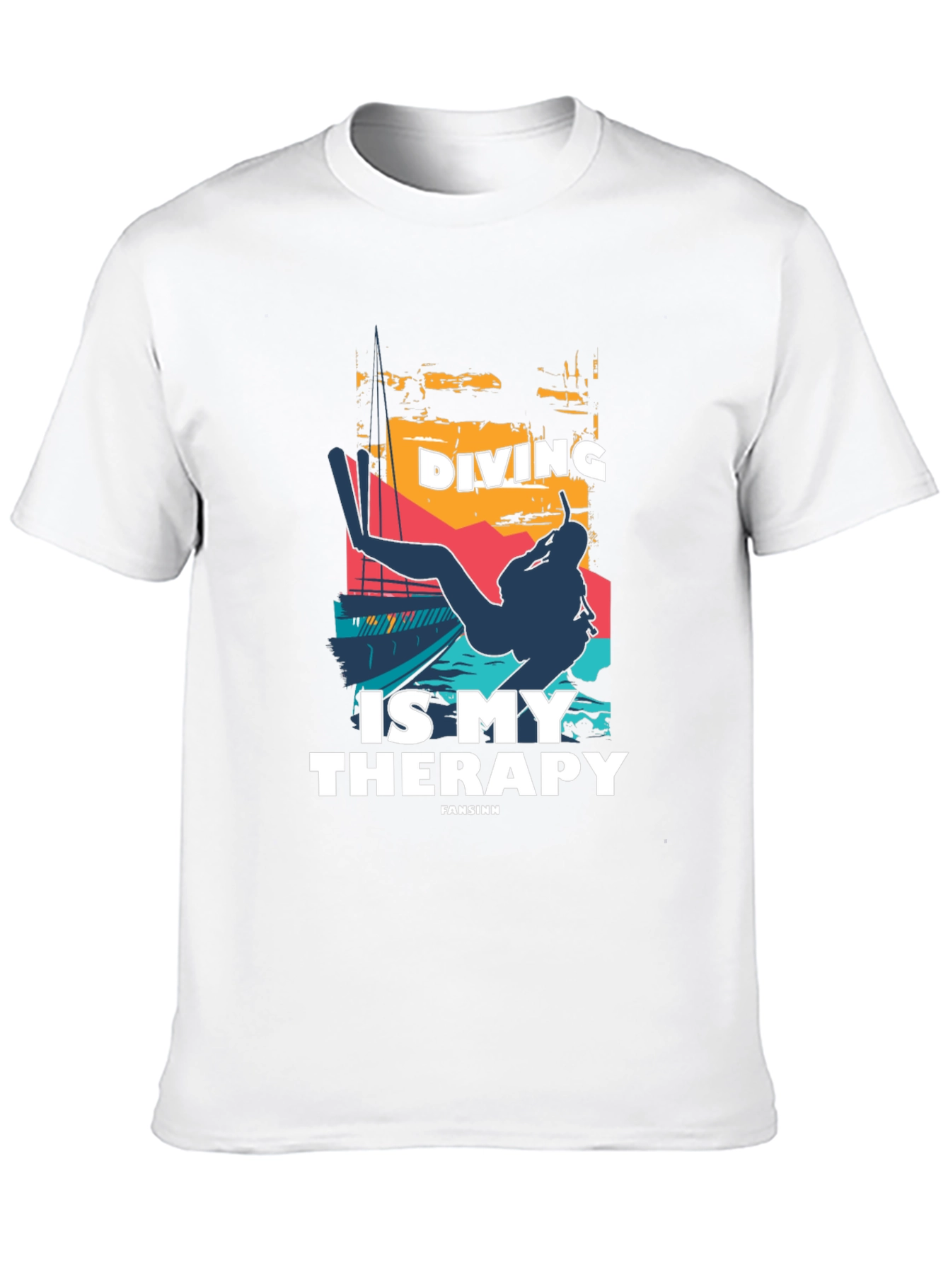 Diving is My Therapy Black T-Shirt