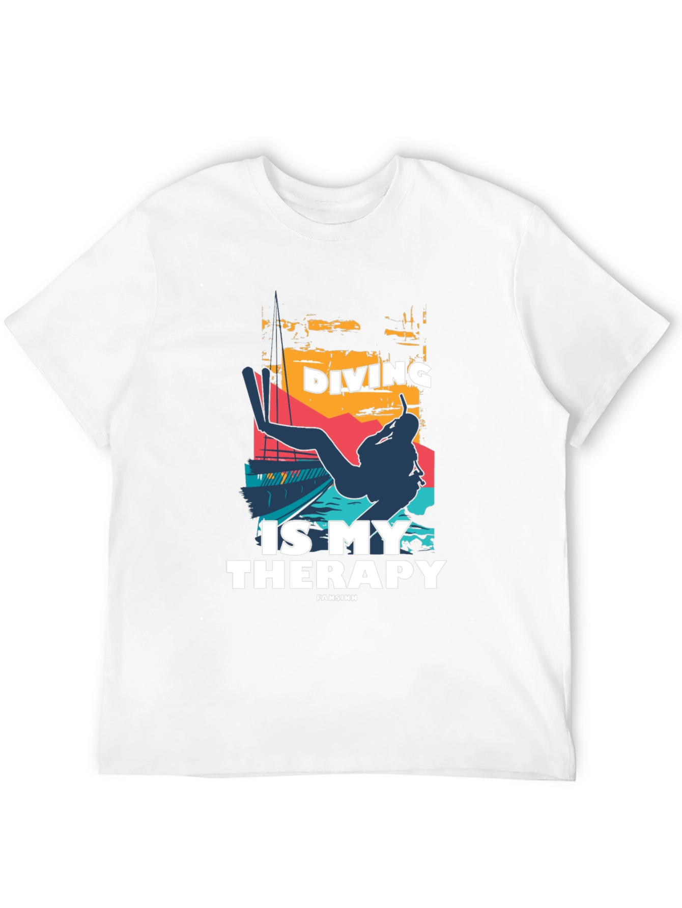 Diving is My Therapy Black T-Shirt