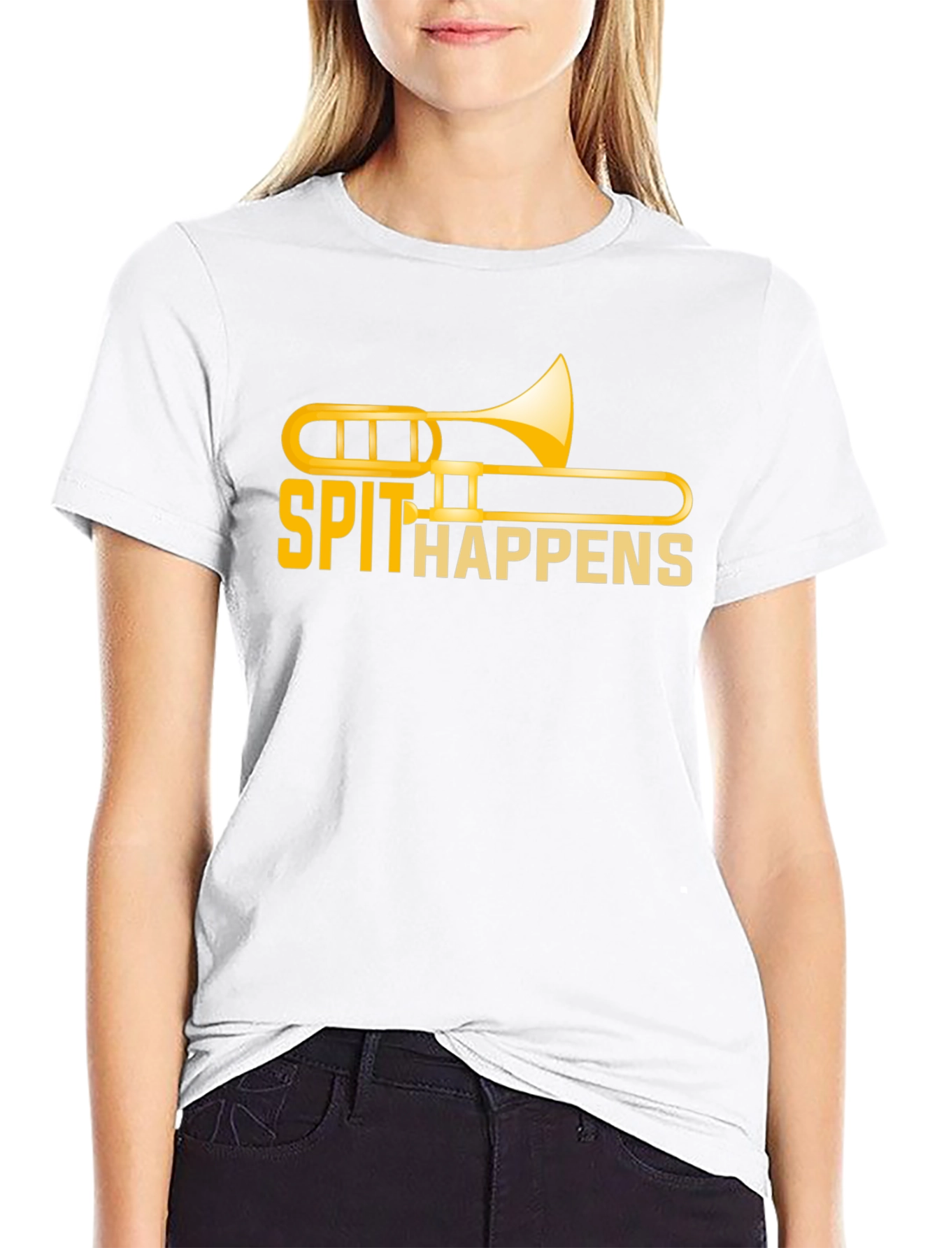 Spit Happens Trombone T-Shirt - Band Humor