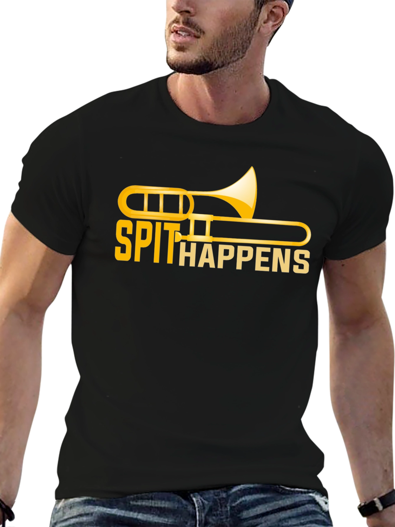 Spit Happens Trombone T-Shirt - Band Humor