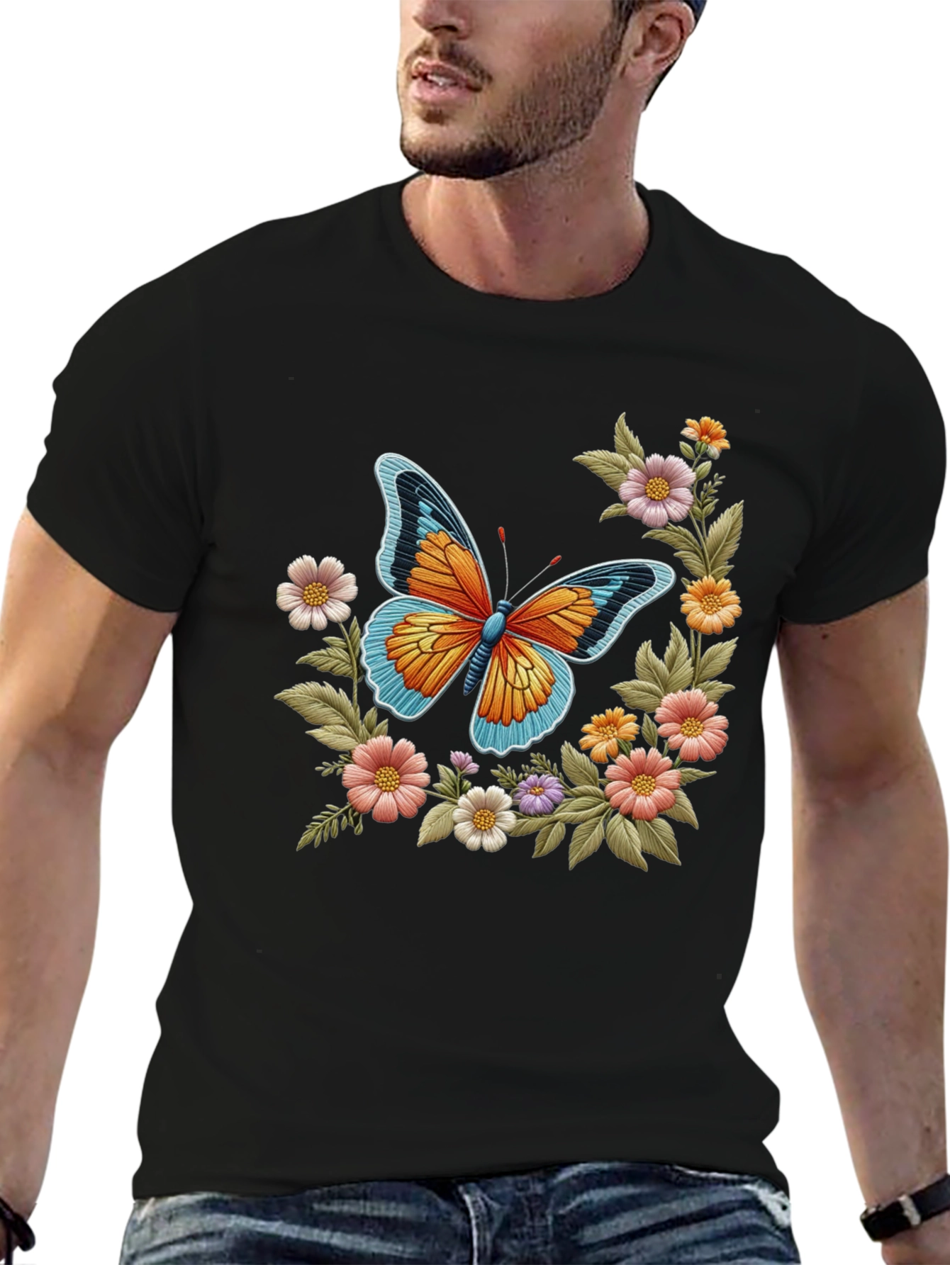 Butterfly Floral Print T-Shirt