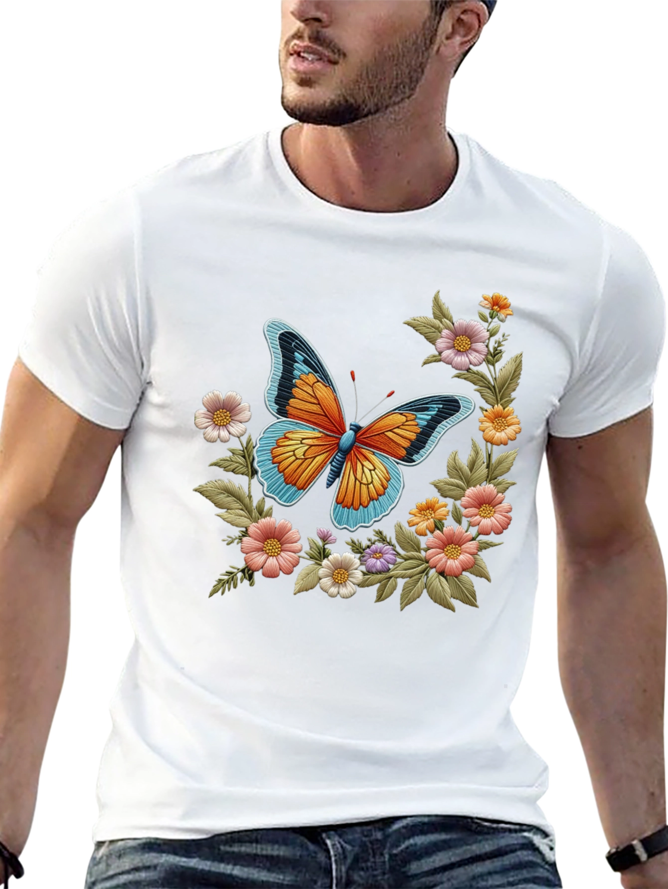 Butterfly Floral Print T-Shirt