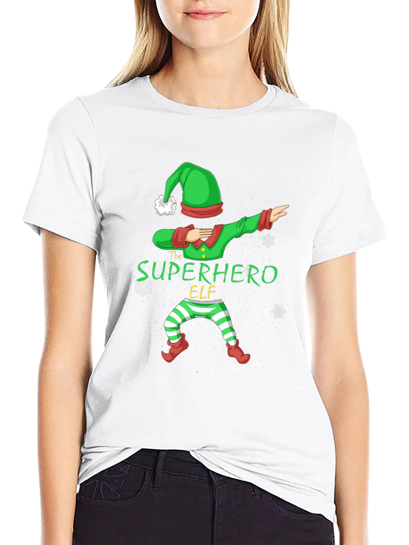 Superhero Elf Dabbing Christmas T-Shirt