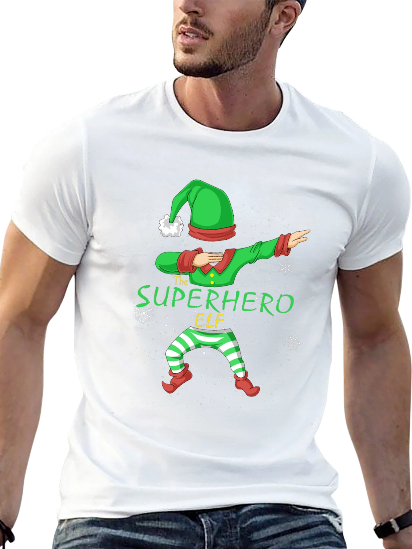 Superhero Elf Dabbing Christmas T-Shirt