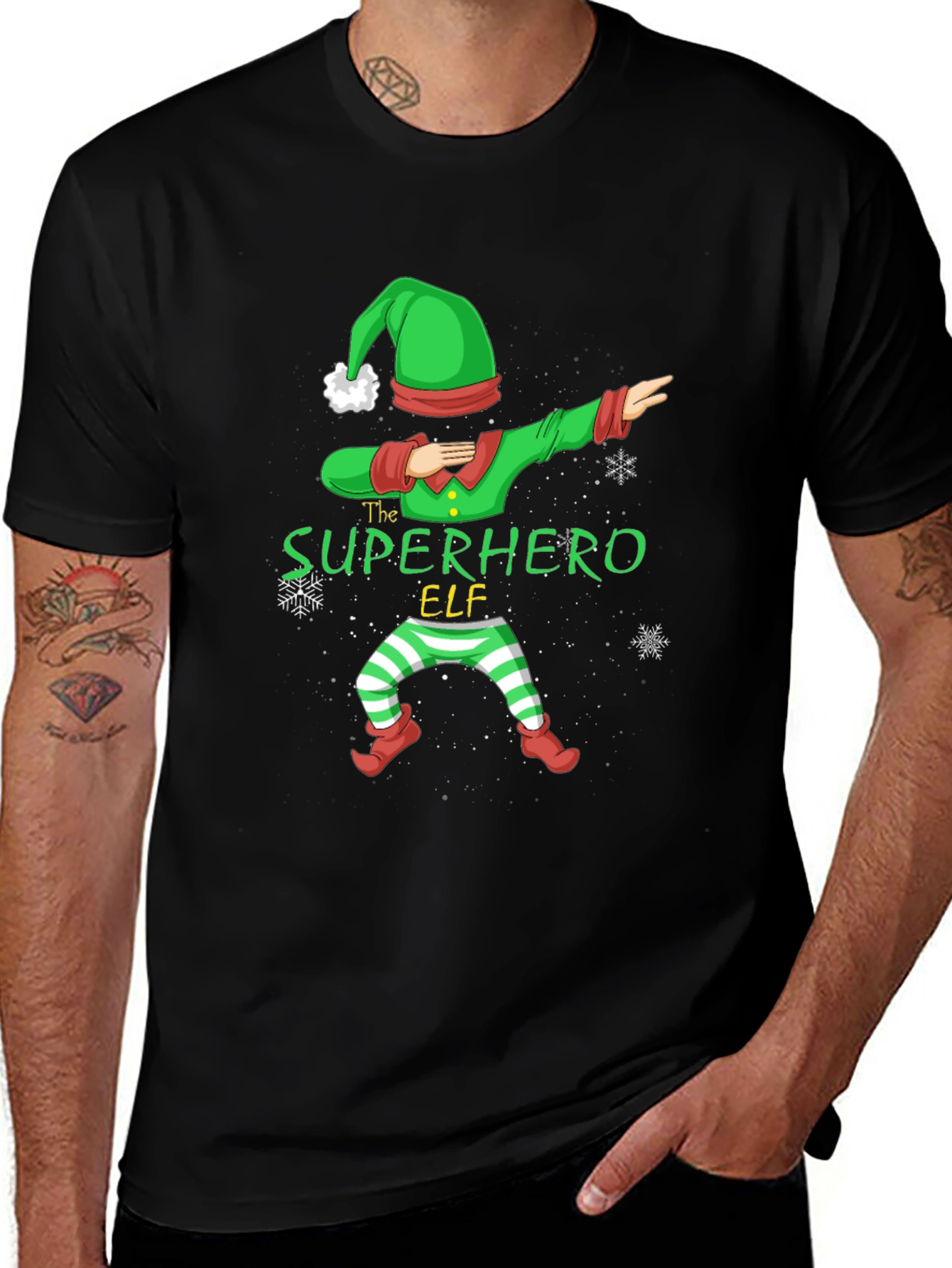 Superhero Elf Dabbing Christmas T-Shirt