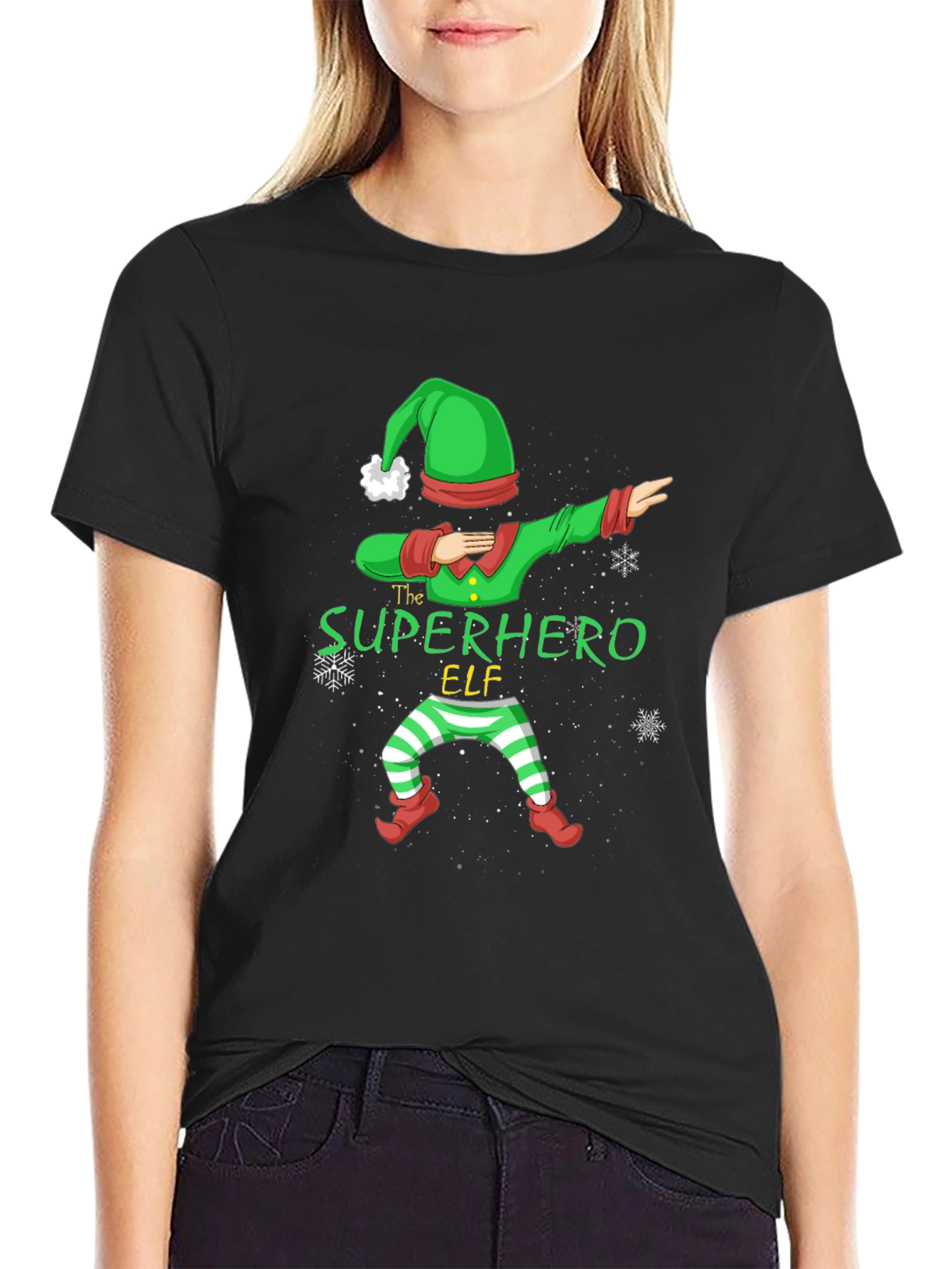 Superhero Elf Dabbing Christmas T-Shirt